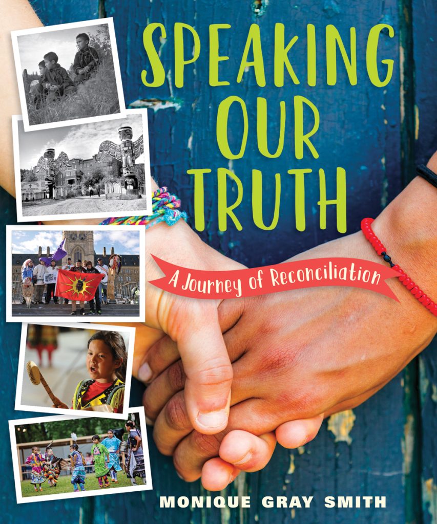 Book cover of Speaking Our Truth, with two people holding hands and five photos